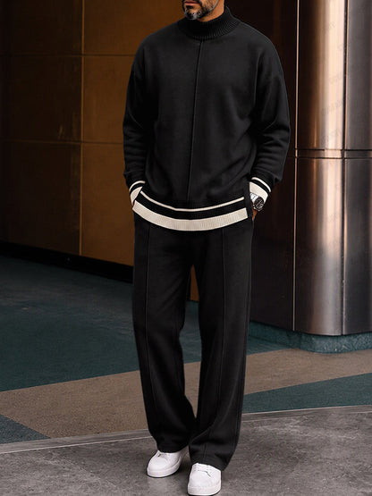 Premium Comfort Ribbed Turtleneck Top Pants Set