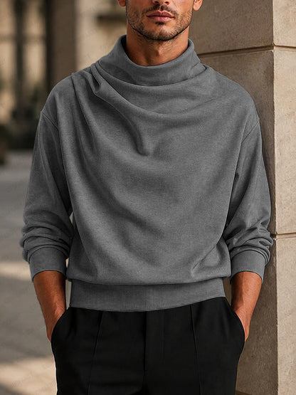 Ultra-Soft Stretch Draped Mock Neck Top