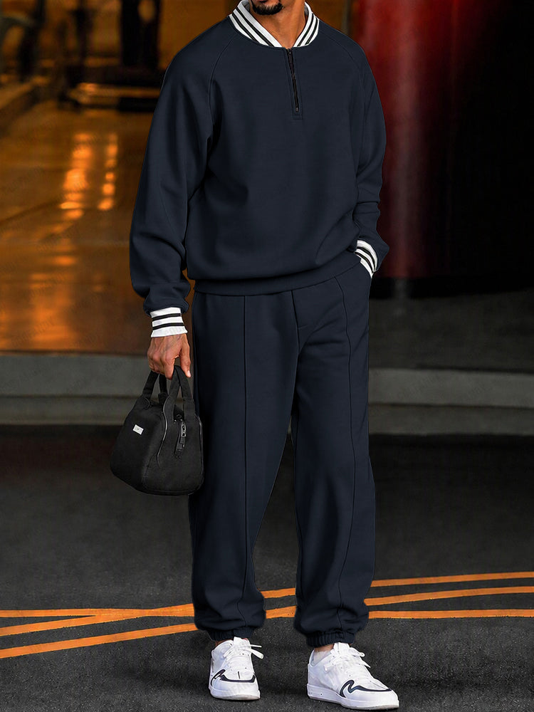 Urban Athleisure Contrast Stripe Sweatsuit Set