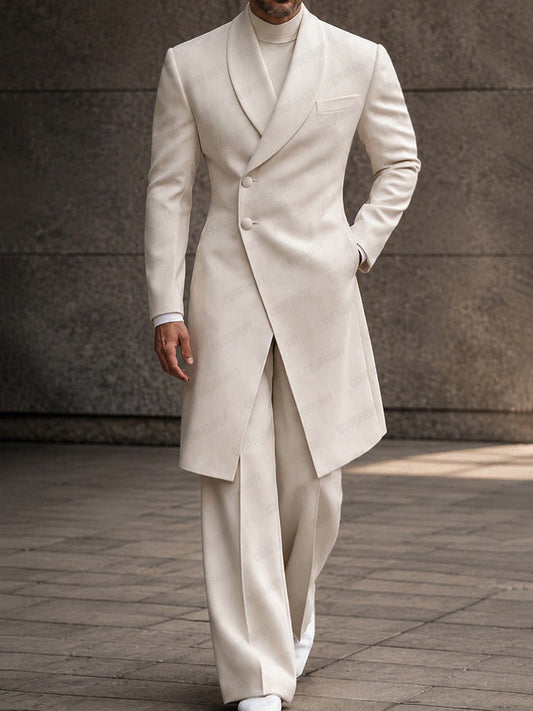 Old Money Long Tailored Coat Suit Set