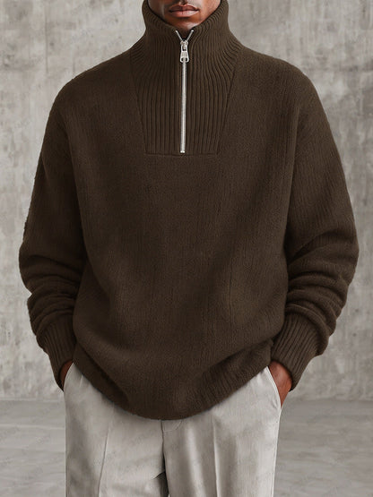 Casual Ultra Soft Half-Zip Turtleneck Sweater
