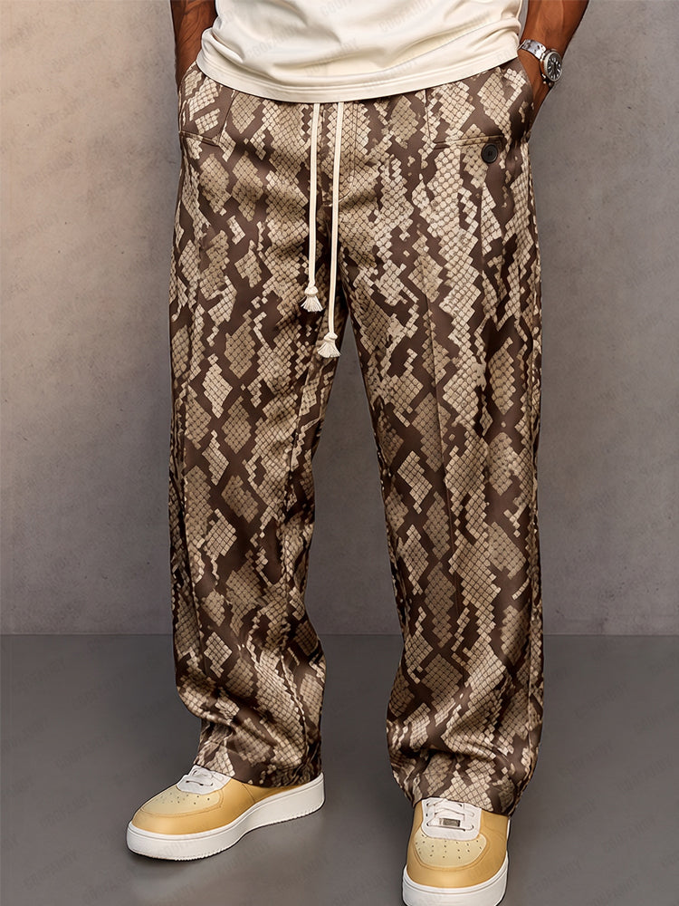 Fashion Printed Street Style Drawstring Pants