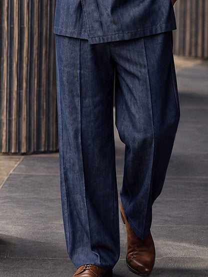 Refined Asymmetric Button Placket Matching Set