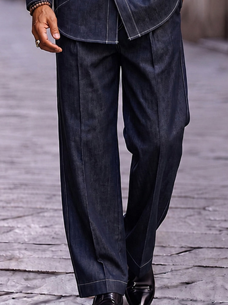 Utility Casual Contrast Stitching Two Piece Set