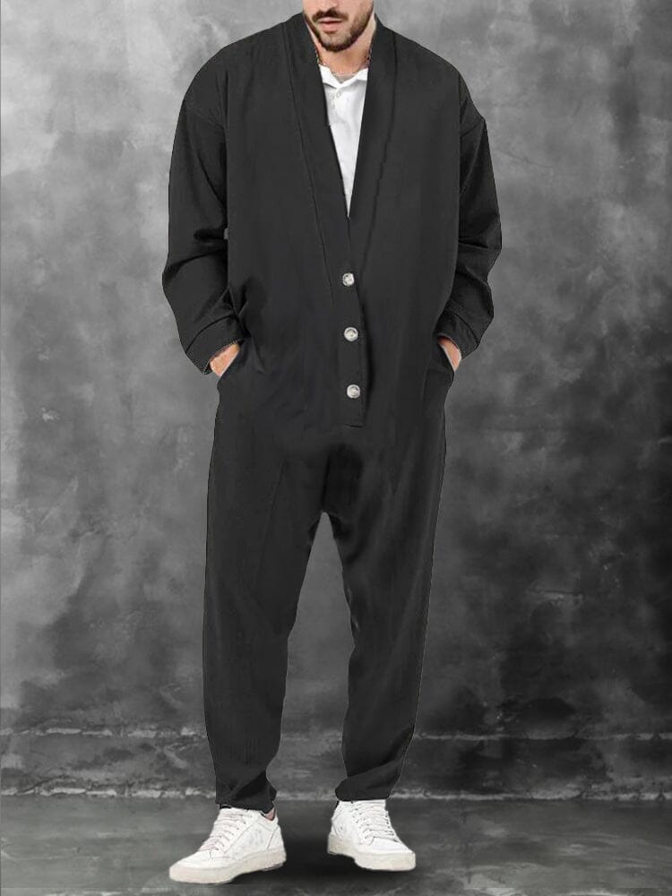 Casual Simple V-Neck Jumpsuit