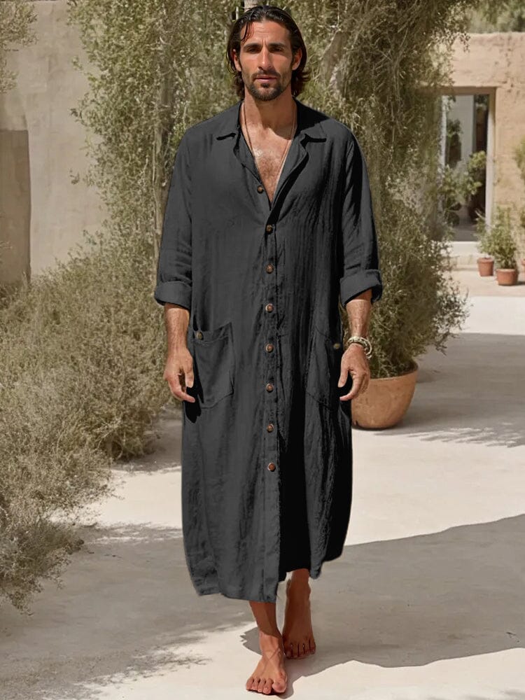 Casual Relaxed Fit 100% Cotton Long Shirt