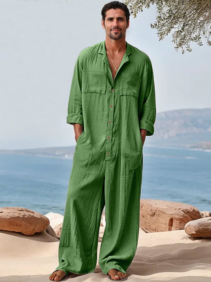 Leisure Relaxed Fit 100% Cotton Jumpsuit