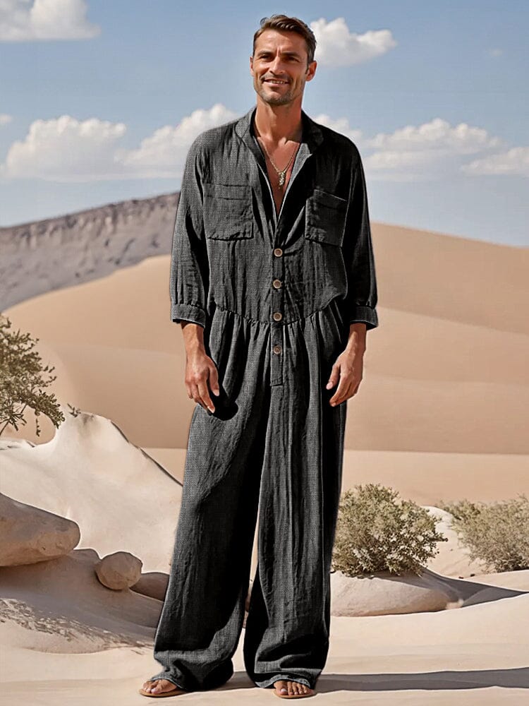 Leisure Loose Fit 100% Cotton Jumpsuit