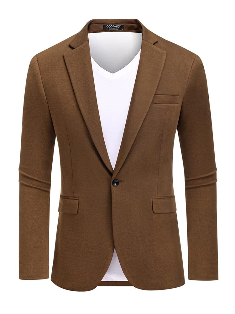 Casual One Button Knit Suit Jacket (US Only)