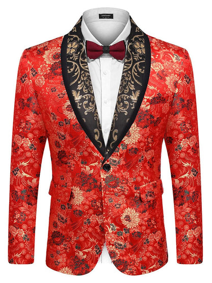 Luxury Floral Tuxedo Embroidered Blazer (US Only)