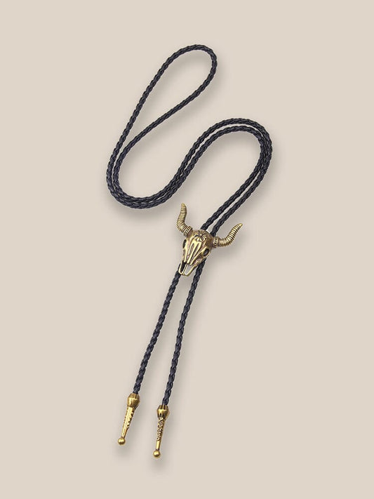 Vintage Cow Skull Bolo Tie Necklace