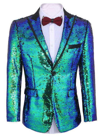 Men's Shiny Sequins Suit Jacket (US Only)