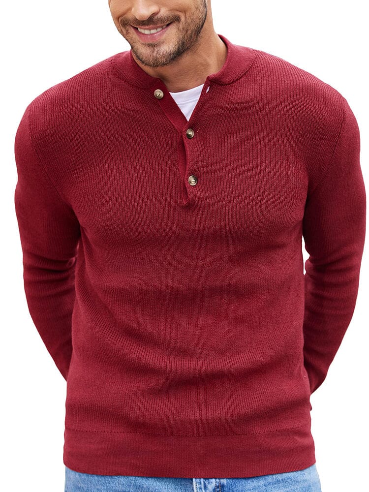 Classic Henley Collar Knit Sweater (US Only)