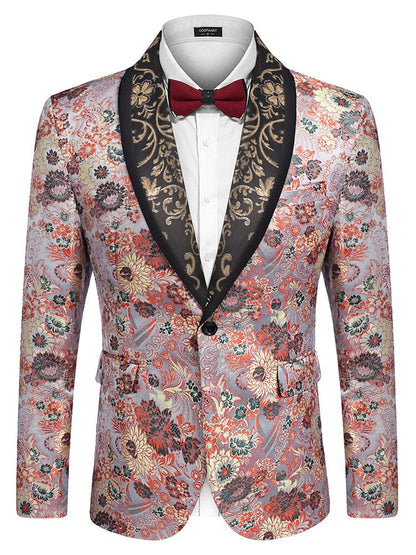 Luxury Floral Tuxedo Embroidered Blazer (US Only)