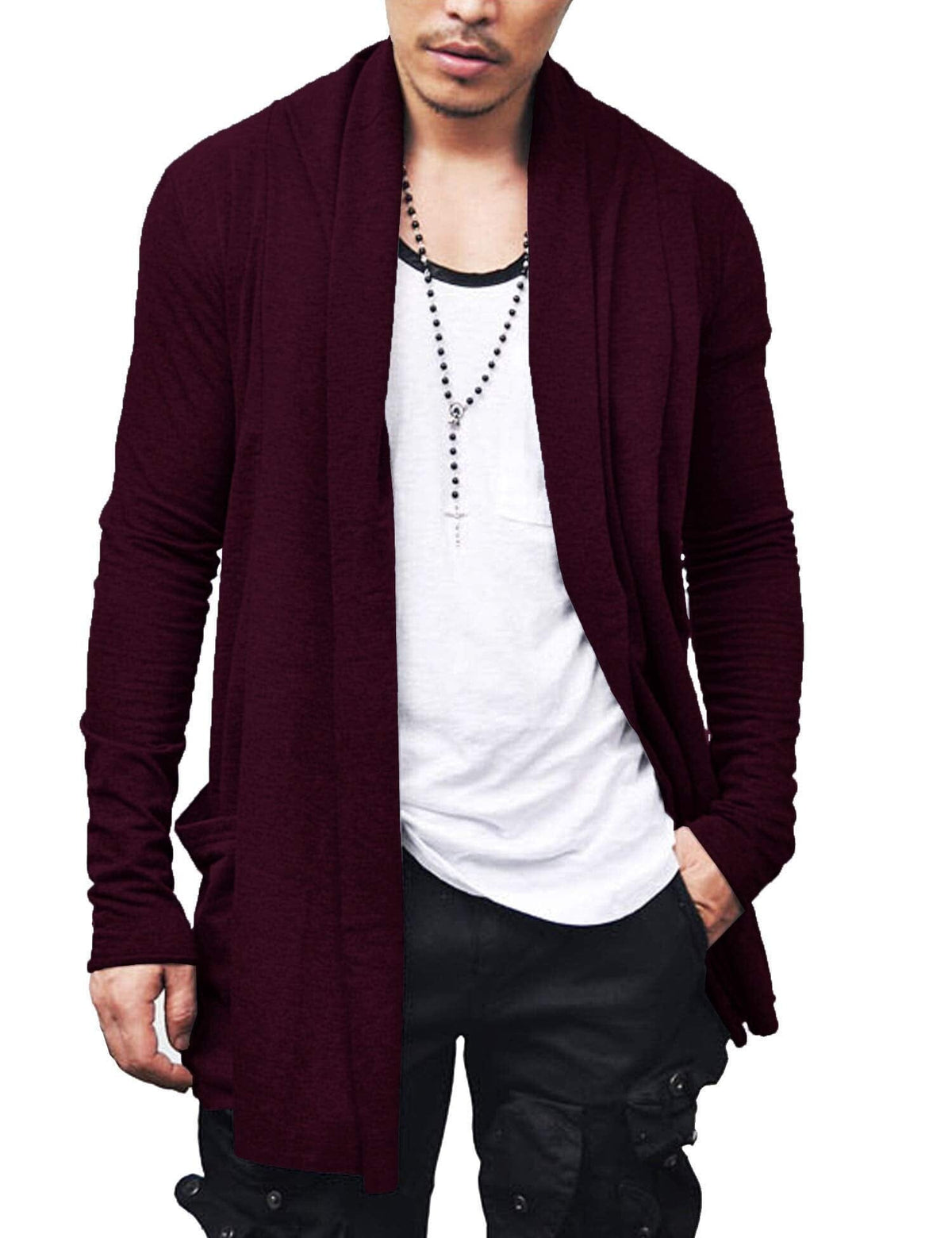 Ruffle Shawl Collar Knitted Cardigan (US Only)
