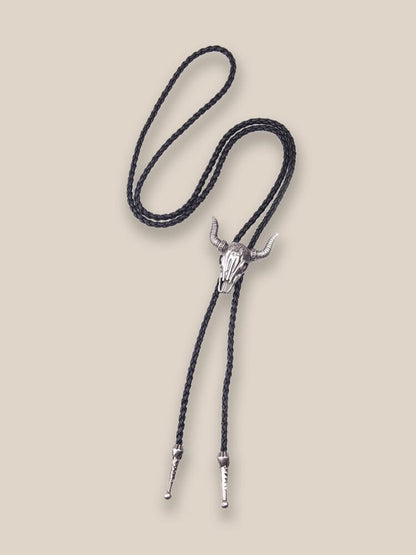 Vintage Cow Skull Bolo Tie Necklace