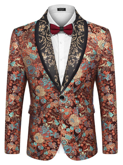 Luxury Floral Tuxedo Embroidered Blazer (US Only)