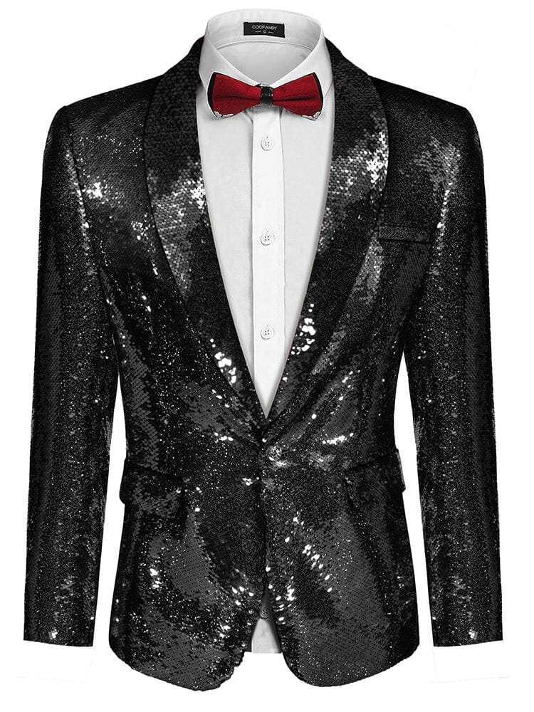 Men's Shiny Sequins Suit Jacket (US Only)