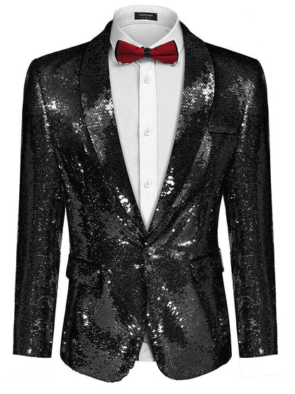 Men's Shiny Sequins Suit Jacket (US Only)