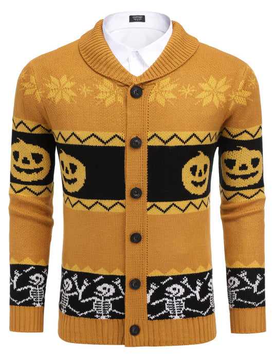 Shawl Collar Knit Cardigans Button Down Sweater (US Only)