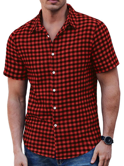 Classic Short Sleeve Checkered Shirt