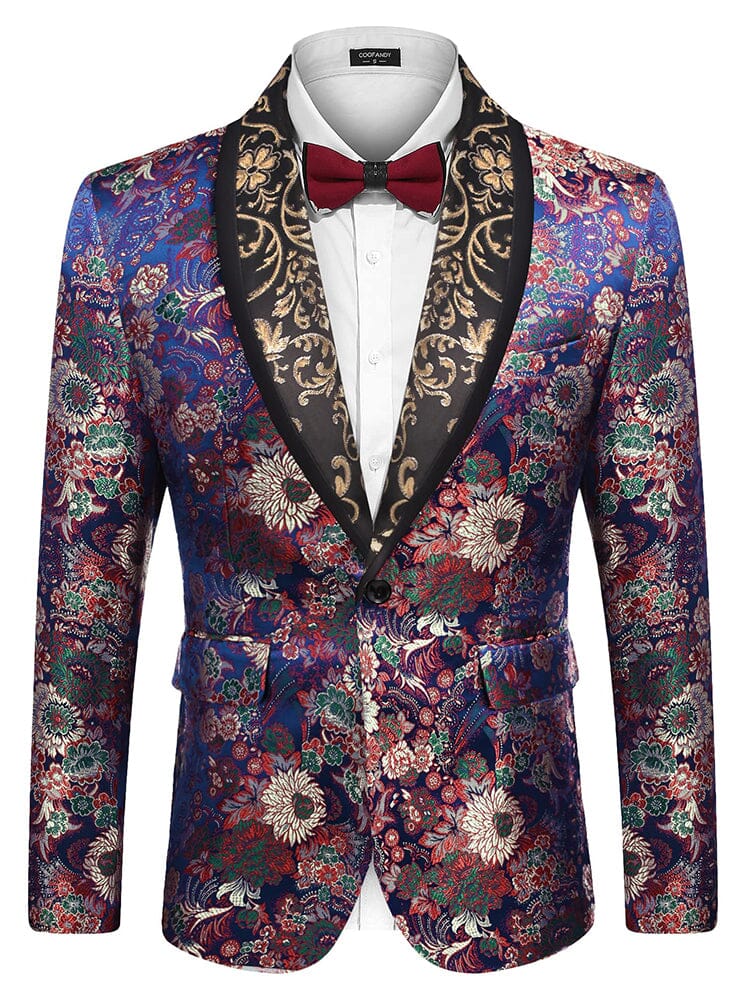 Luxury Floral Tuxedo Embroidered Blazer (US Only)