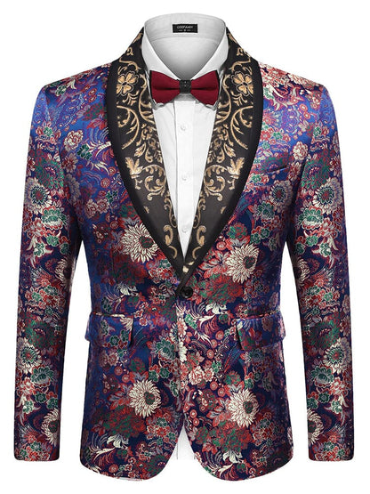 Luxury Floral Tuxedo Embroidered Blazer (US Only)