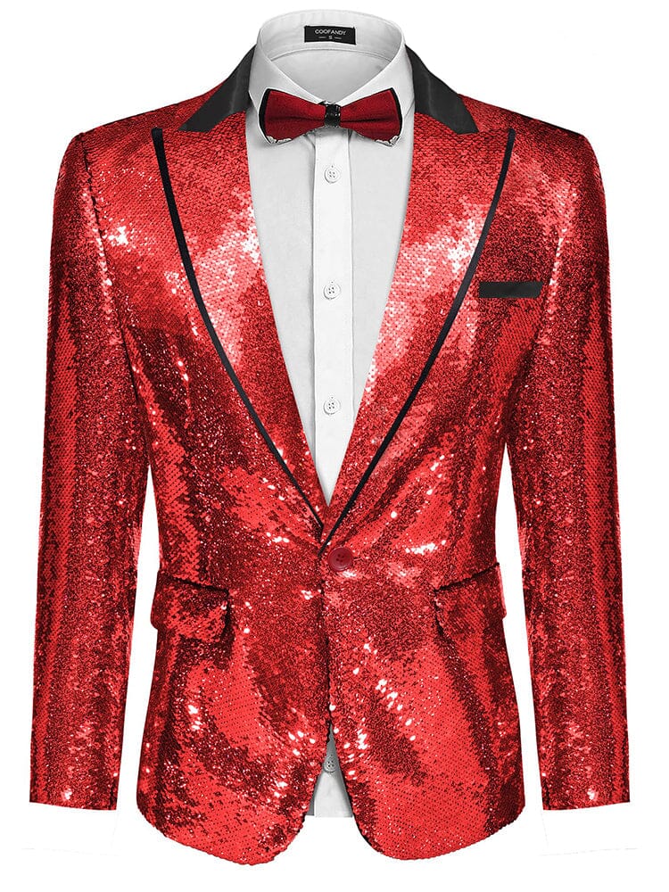 Men's Shiny Sequins Suit Jacket (US Only)