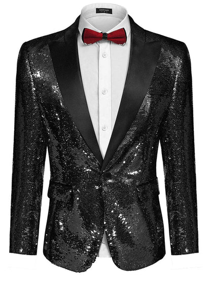 Men's Shiny Sequins Suit Jacket (US Only)