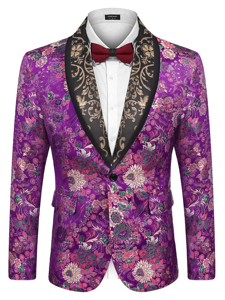 Luxury Floral Tuxedo Embroidered Blazer (US Only)