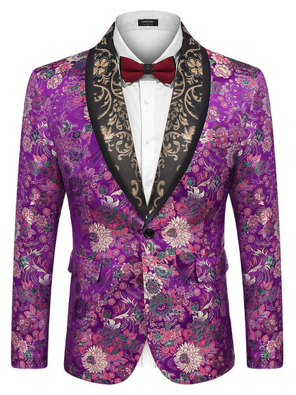 Luxury Floral Tuxedo Embroidered Blazer (US Only)