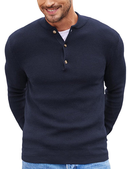 Classic Henley Collar Knit Sweater (US Only)