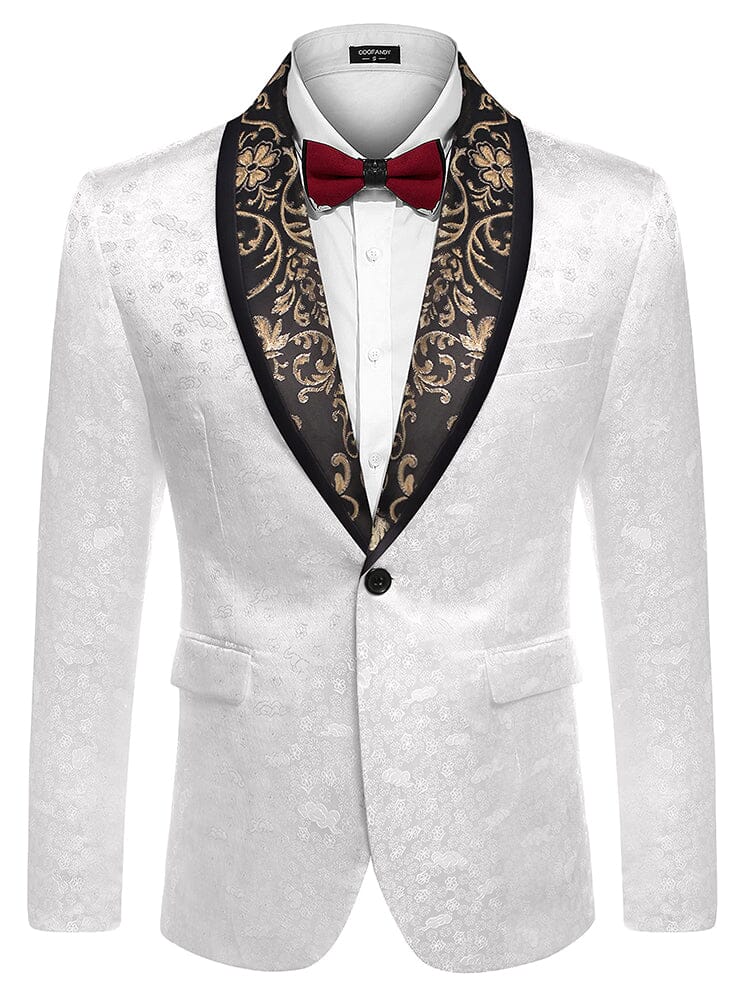 Luxury Floral Tuxedo Embroidered Blazer (US Only)