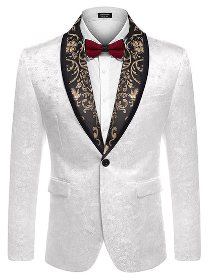 Luxury Floral Tuxedo Embroidered Blazer (US Only)
