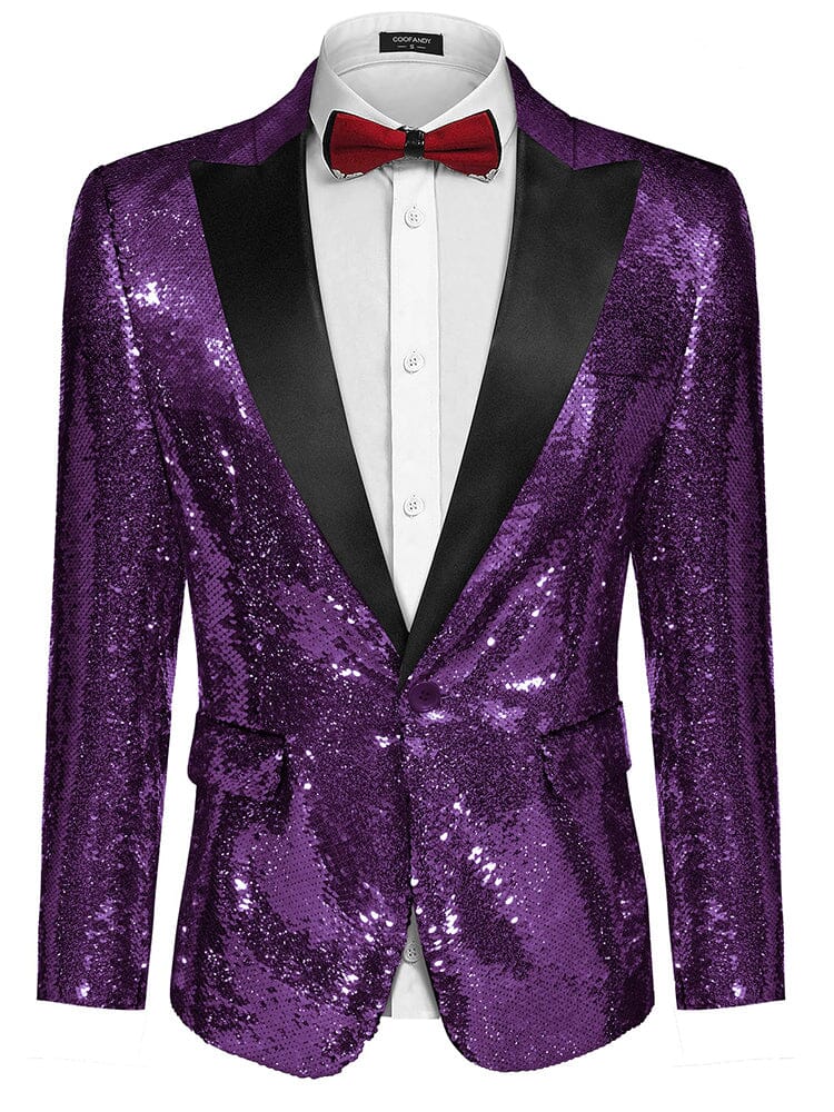 Men's Shiny Sequins Suit Jacket (US Only)