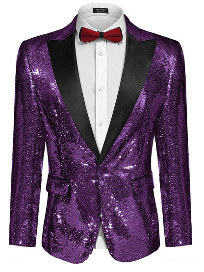 Men's Shiny Sequins Suit Jacket (US Only)