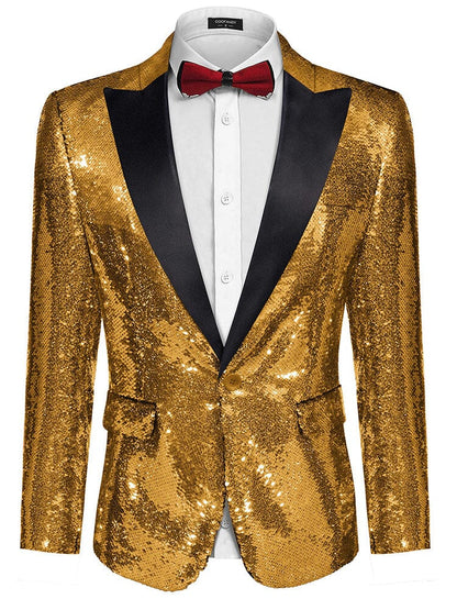 Men's Shiny Sequins Suit Jacket (US Only)