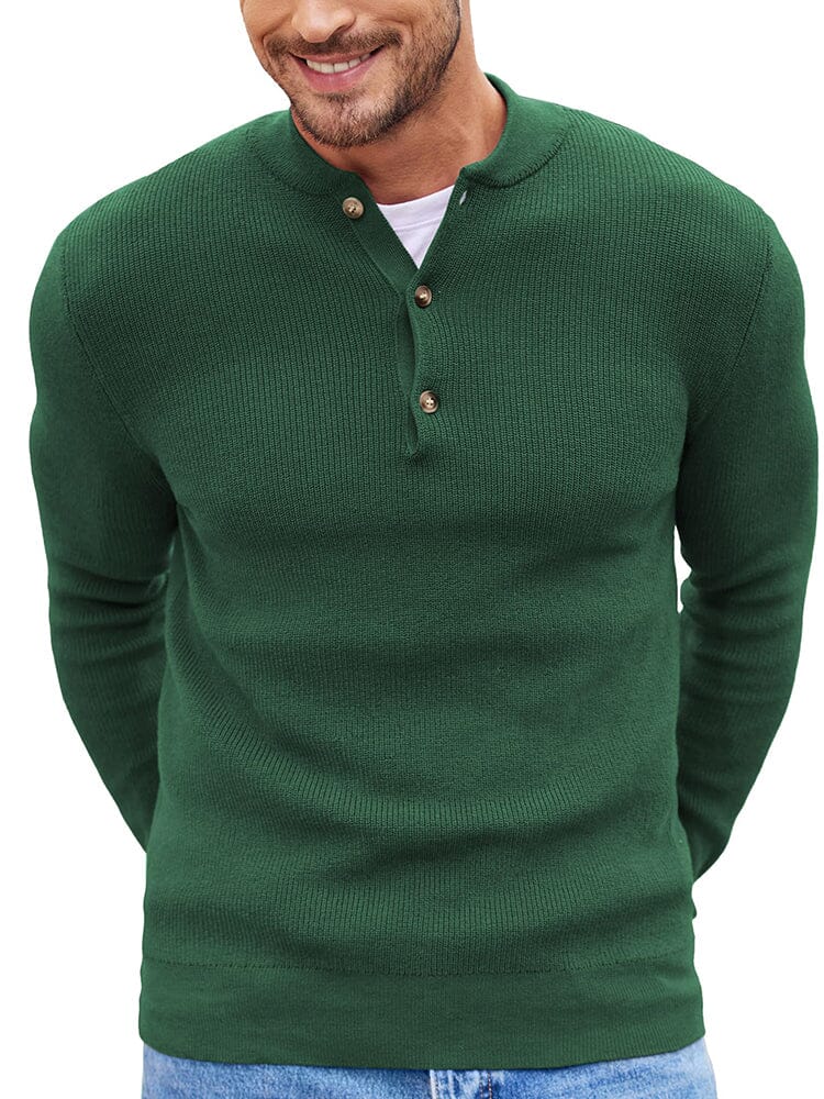 Classic Henley Collar Knit Sweater (US Only)