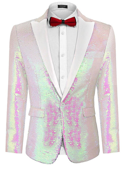 Men's Shiny Sequins Suit Jacket (US Only)