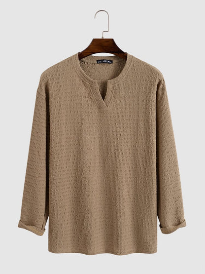 Small V-neck long-sleeved Shirt