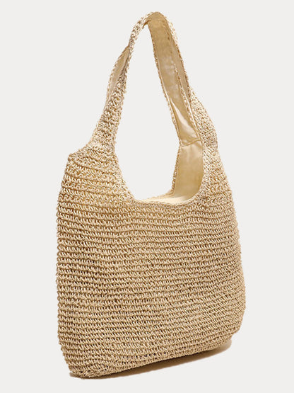 Minimalist Beach Large Woven Straw Shoulder Bag