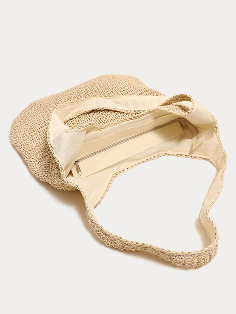 Minimalist Beach Large Woven Straw Shoulder Bag