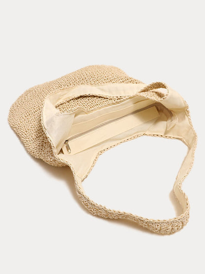 Minimalist Beach Large Woven Straw Shoulder Bag