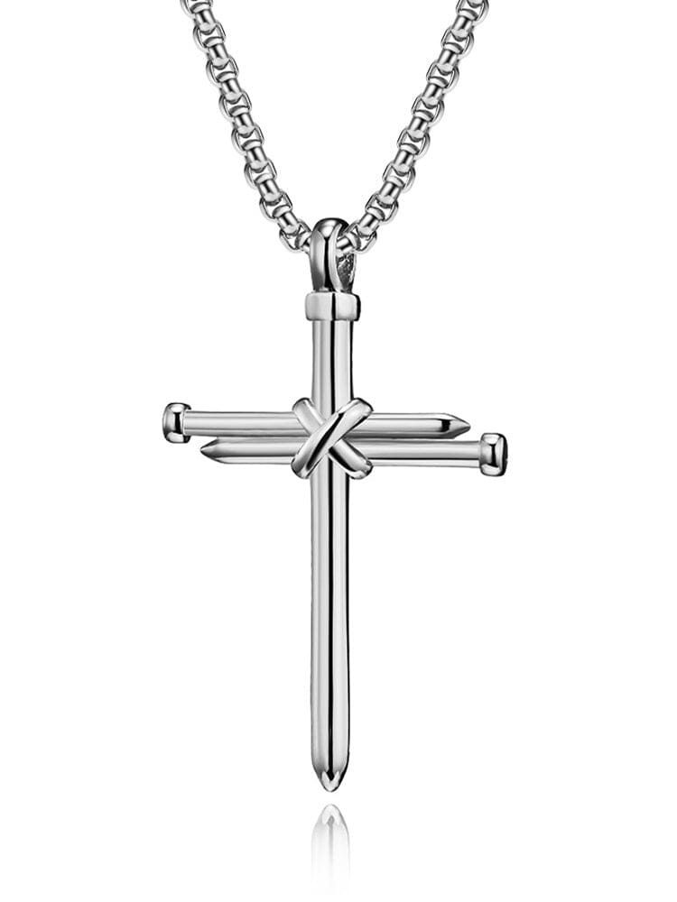 Vintage Nail Cross Pendant with Chain