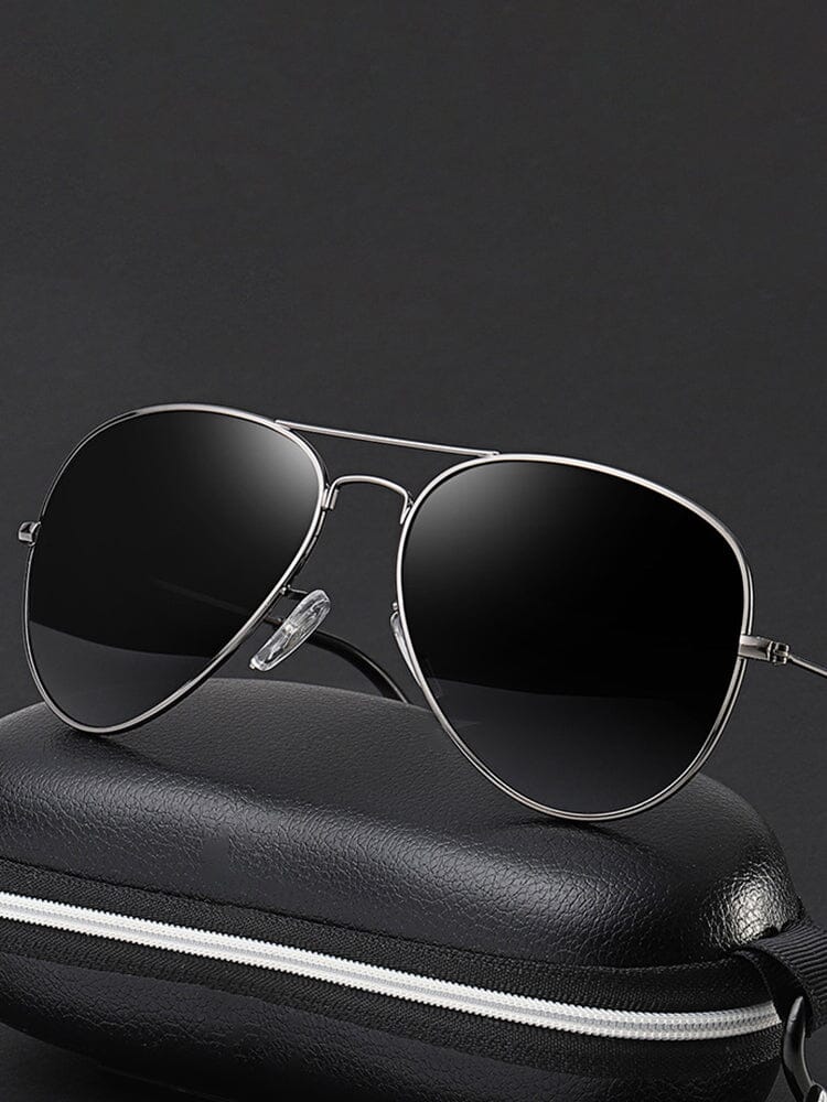 Classic Curved Crossbar Polarized Sunglasses