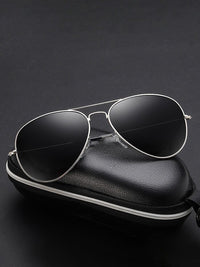 Silver Frame & Black Lenses