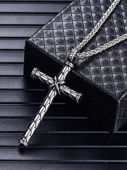 Vintage Cross Pendant Chain Necklace