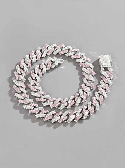 Cuban Link Chain Rhinestone Necklace