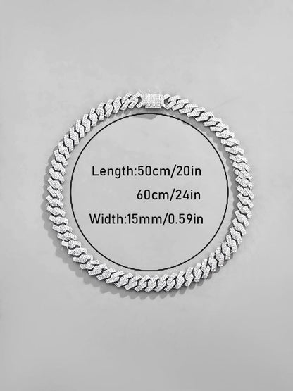 Cuban Link Chain Rhinestone Necklace