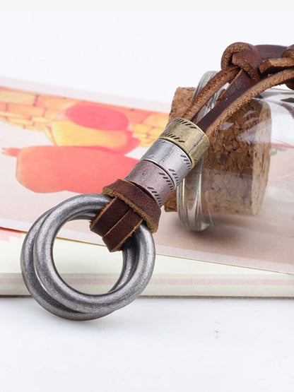 Punk Alloy Leather Pendant Necklace